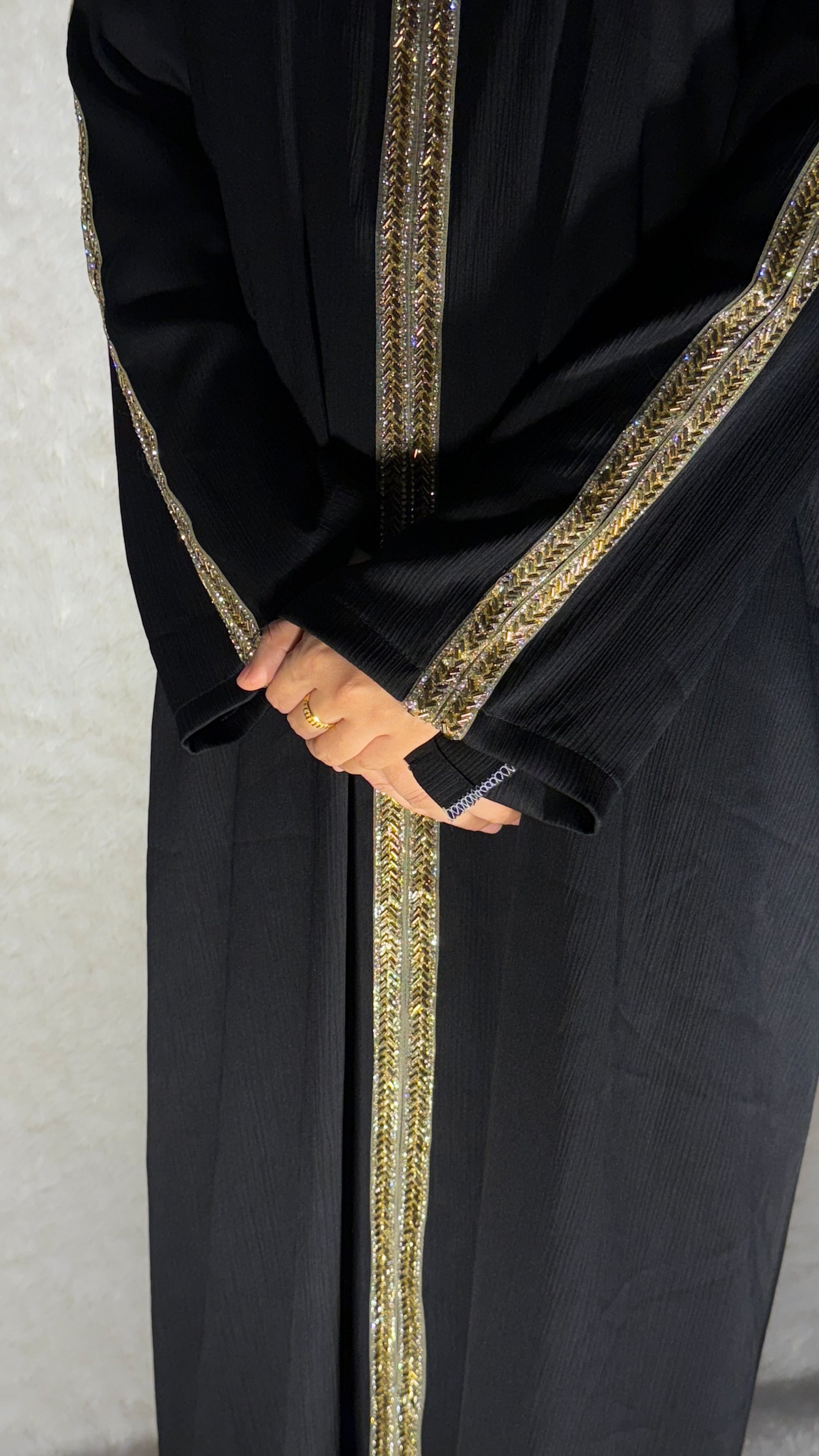 Noor Al Layl Gold Embellished Abaya